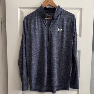Under Armour Men's Heathered Navy Blue 1/4 Zip Pullover